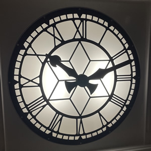 illuminated skeleton clock