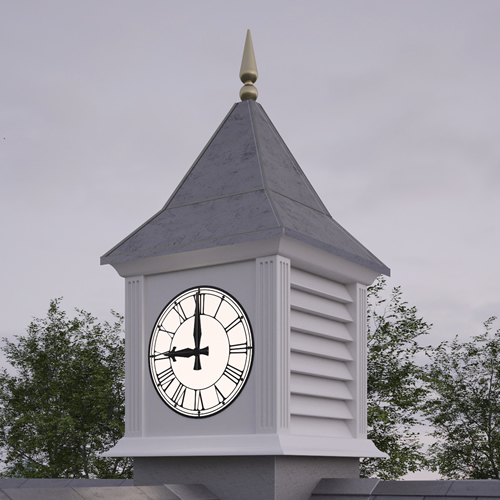 Cupola with skeleton clock for stables and barns