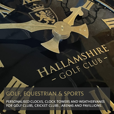 outdoor clocks, external clocks finished in gold leaf for golf clubs and sports clubs