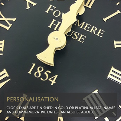 Roman clocks with personalisation on gold and platinum